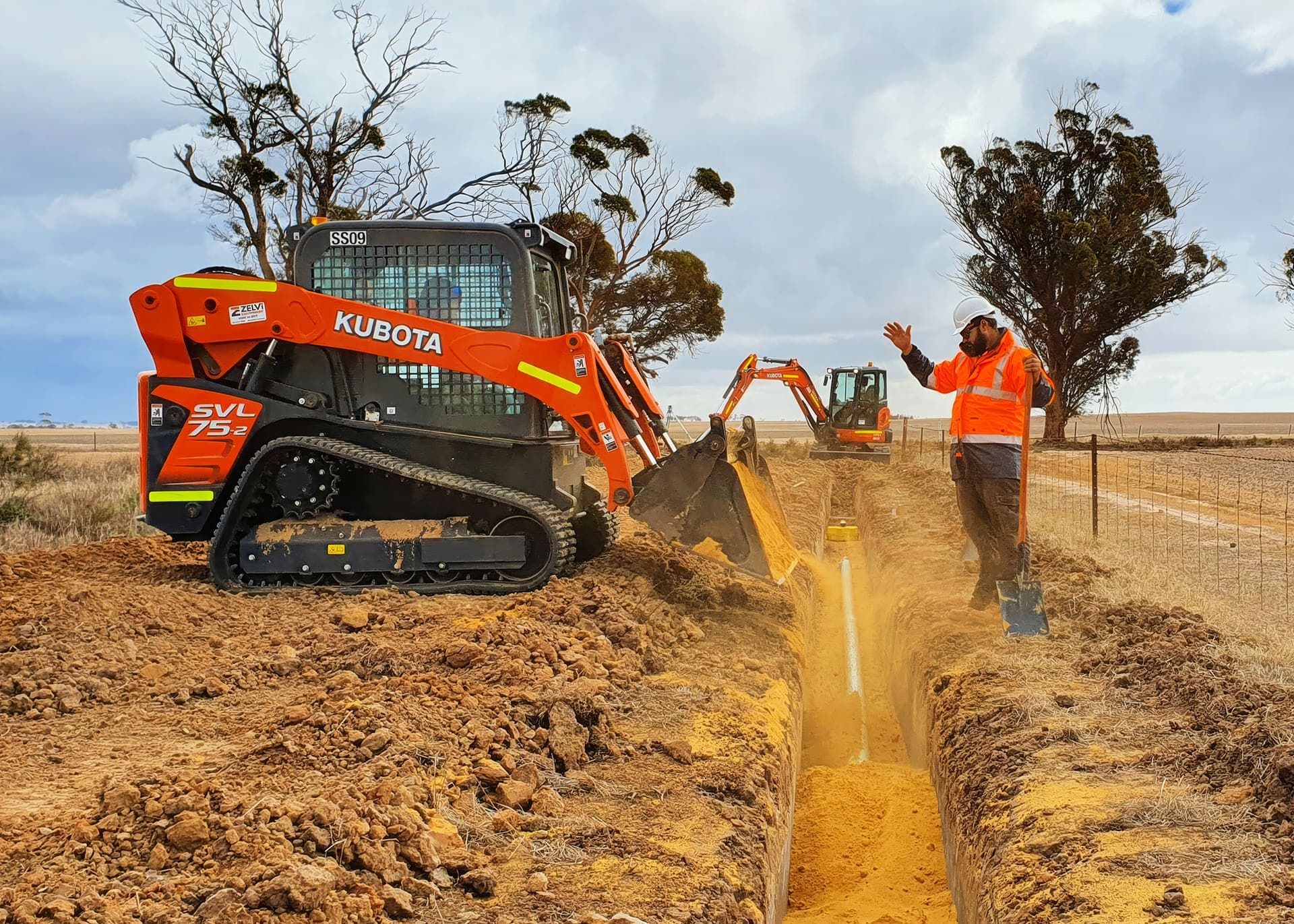 Trenching along the main extension route through Babakin farmland