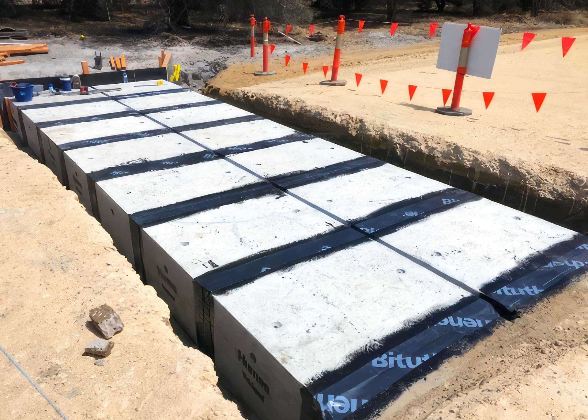 Completed culvert extension past the new road boundary