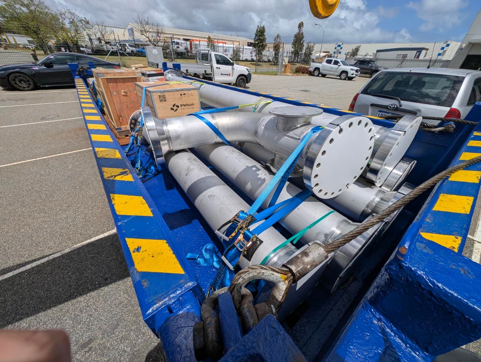 Fabricated spools and fittings packed for the complete package delivery