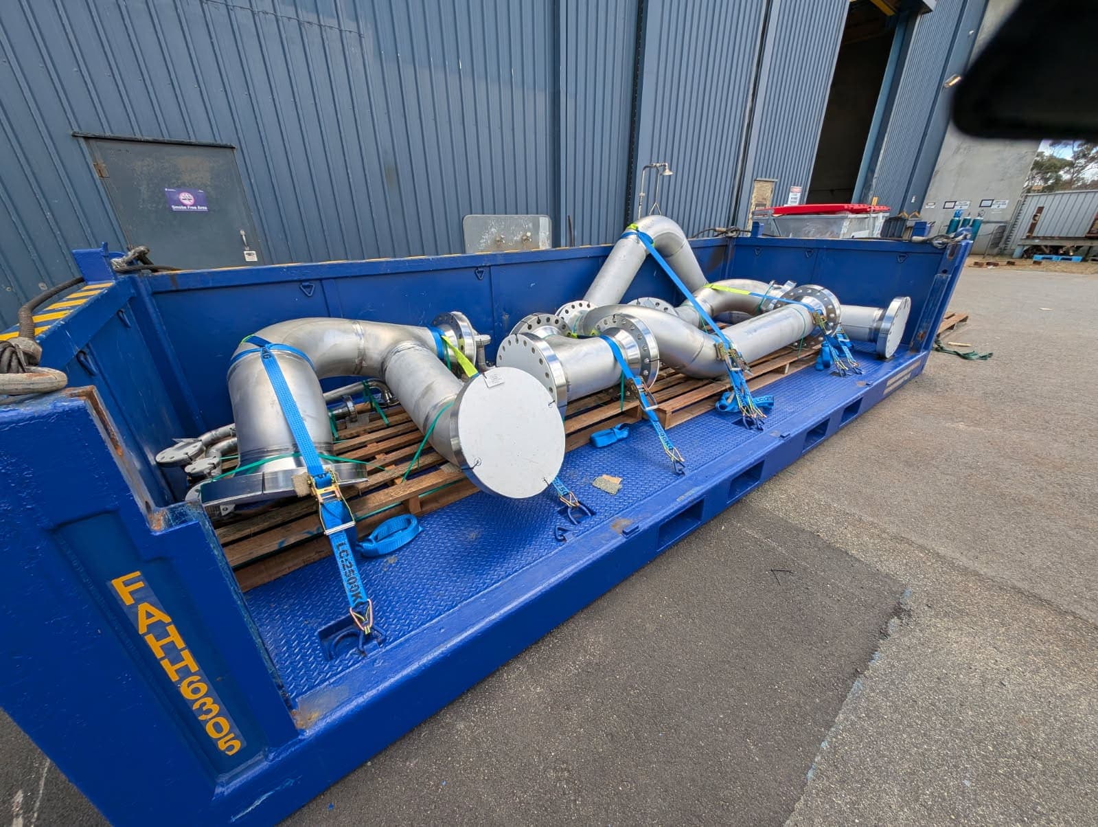 Pickled and passivated duplex spools awaiting dispatch
