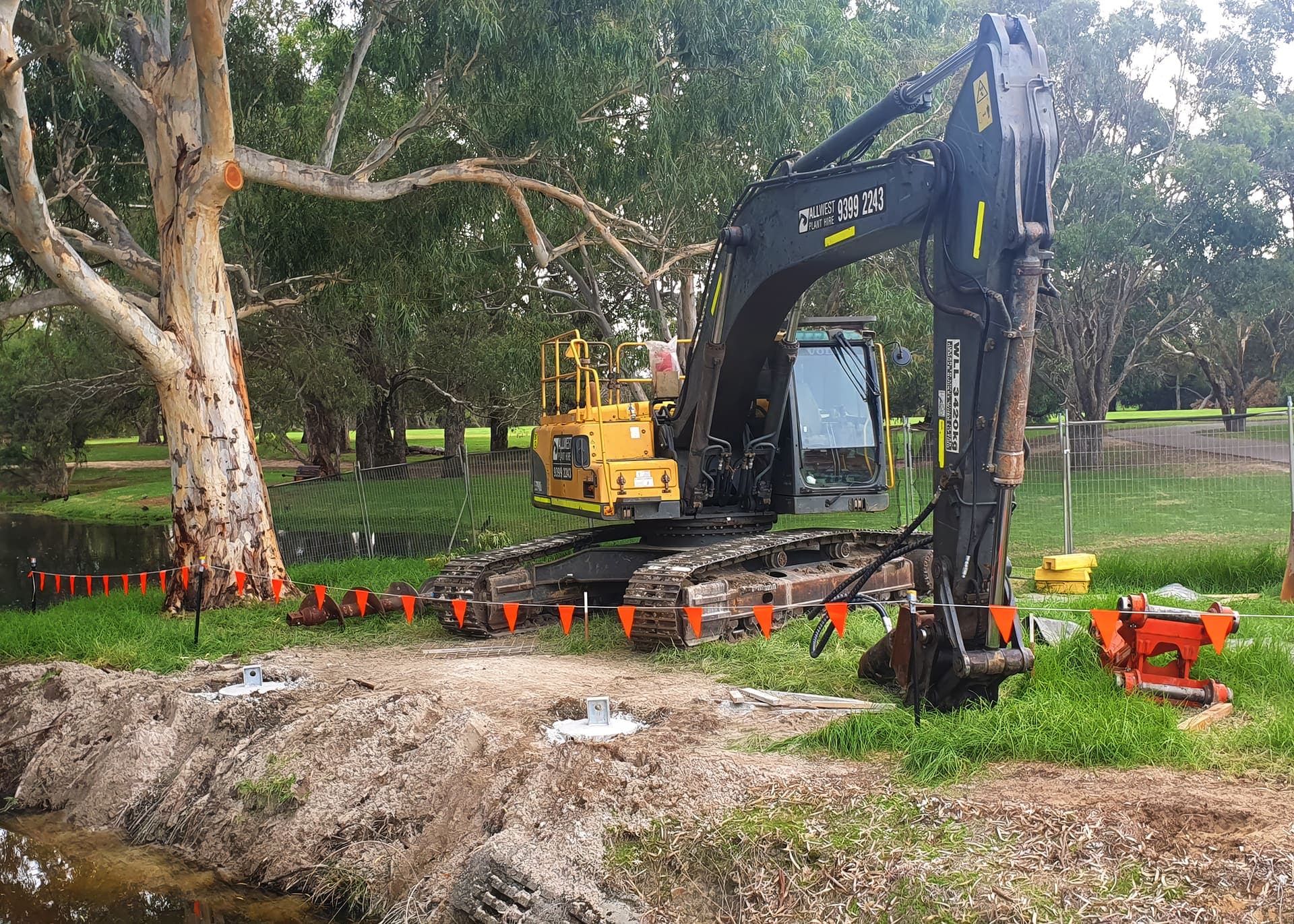 Completed drainage assets at Herdsman Lake with the wetland behind