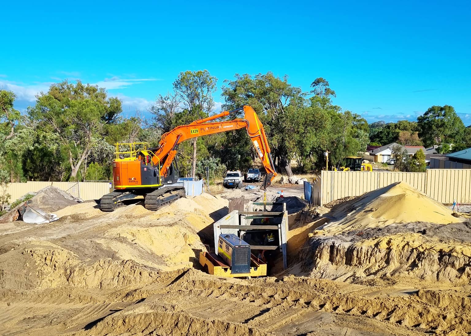 Excavation works over the pipeline alignment at Medina