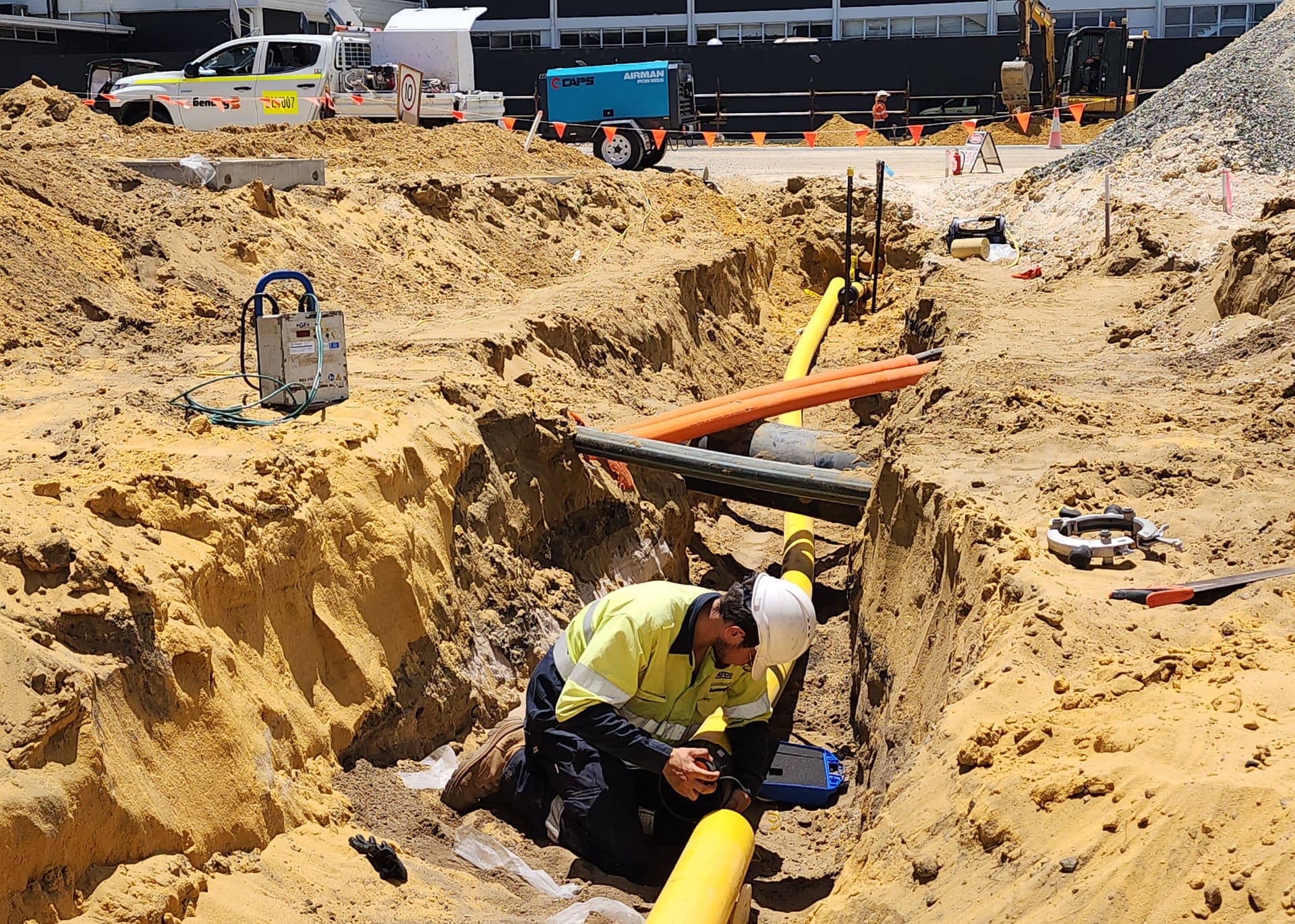 Gas services installed and tied in along the route