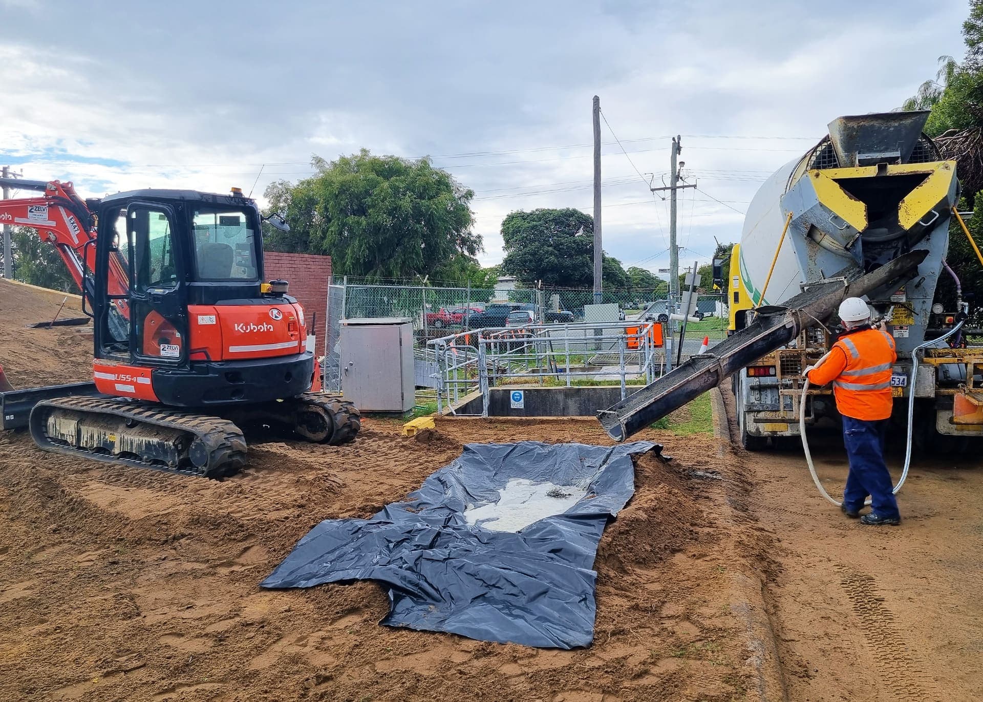 Structural works progressing on the reservoir site