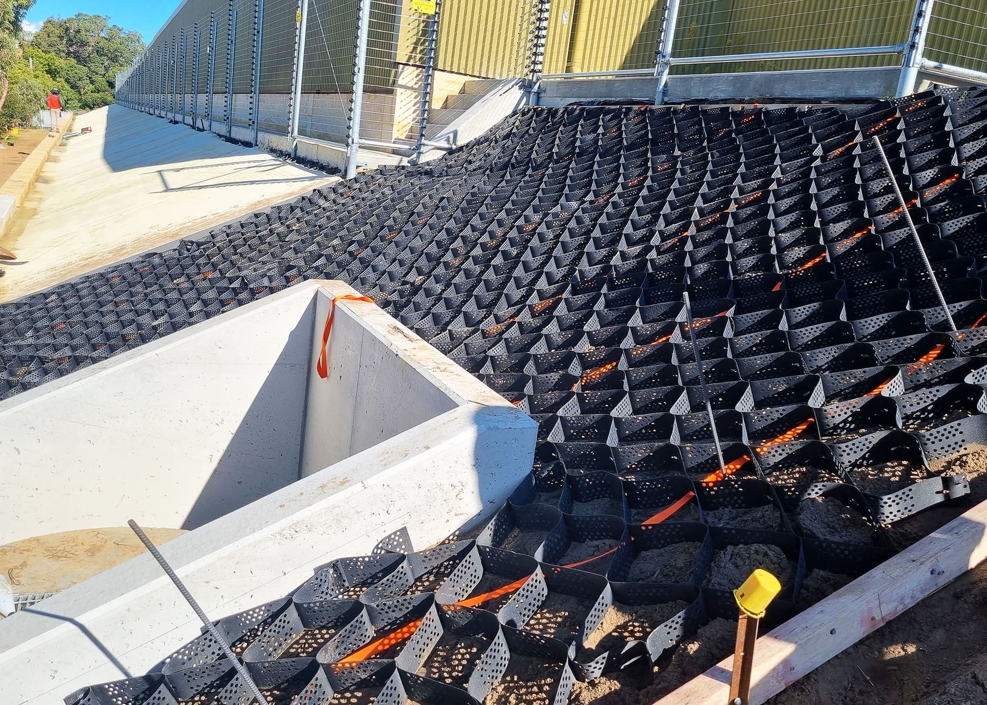 Earthworks shaping the remediated surface