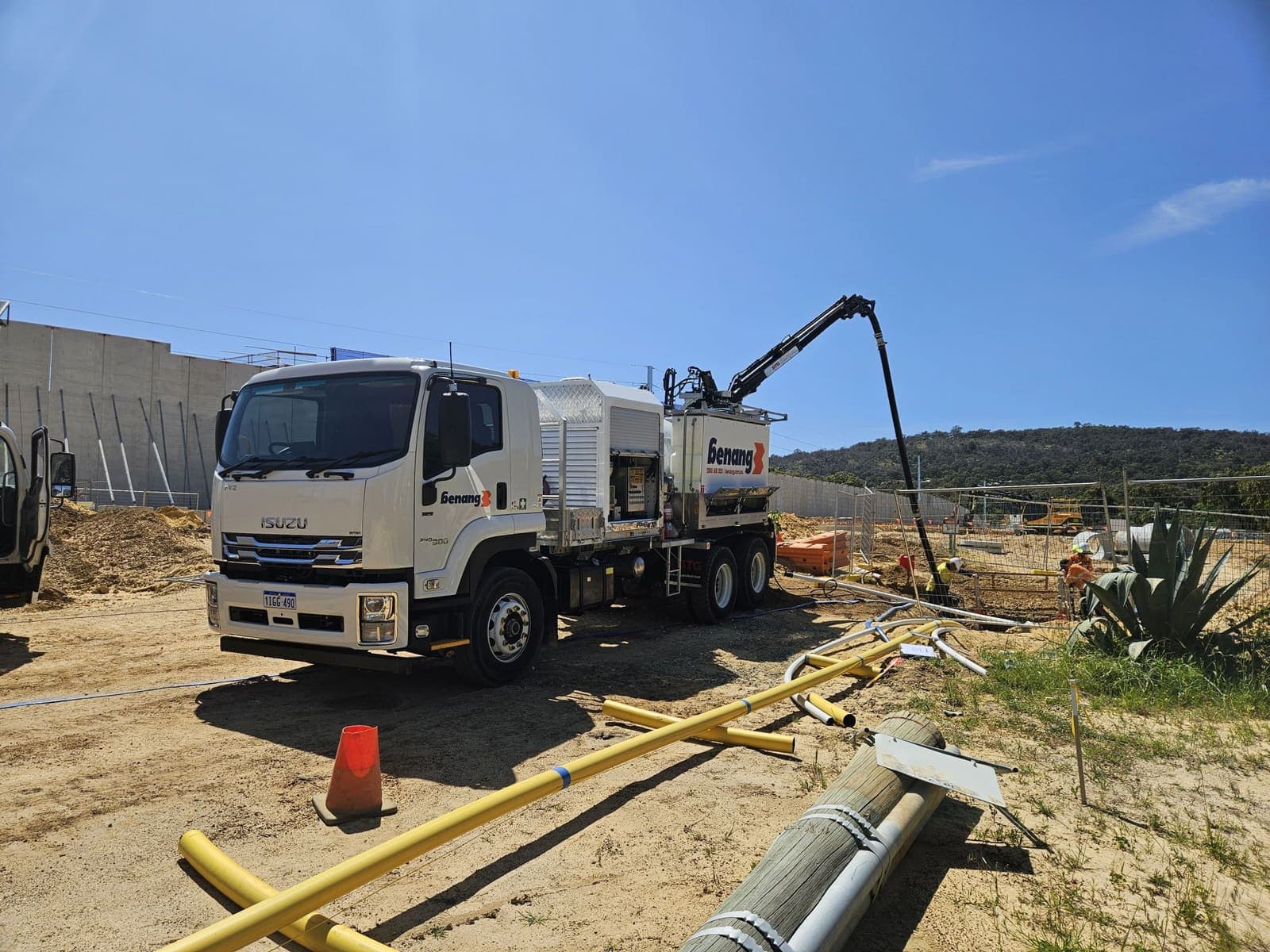 Benang directional drilling truck with conduit ducts on the Rottnest Island power upgrades
