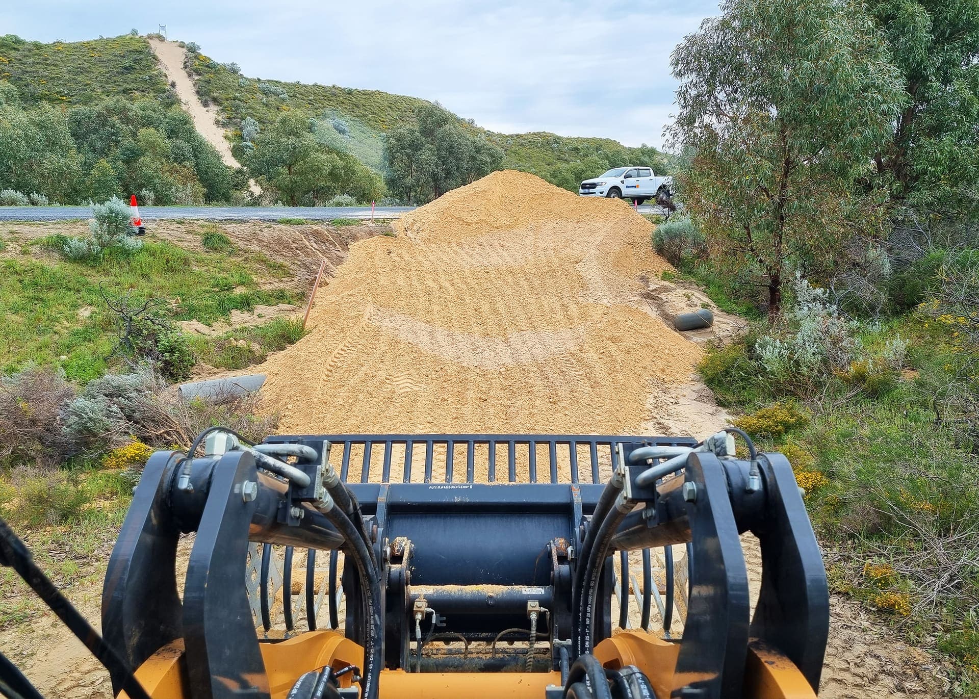 Compaction of the 200mm limestone pad