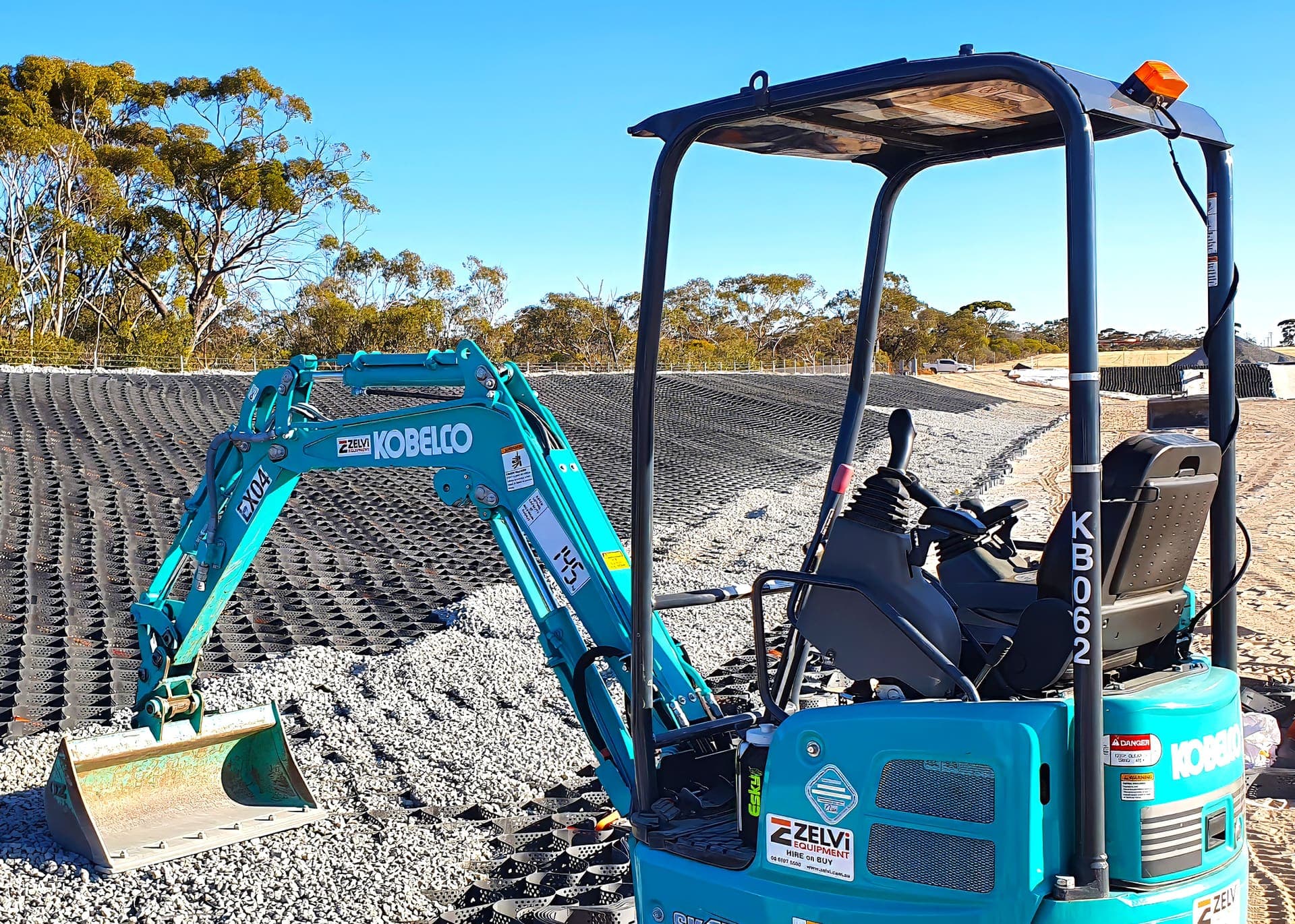 The lined storage pond taking shape at the Hyden wastewater treatment plant