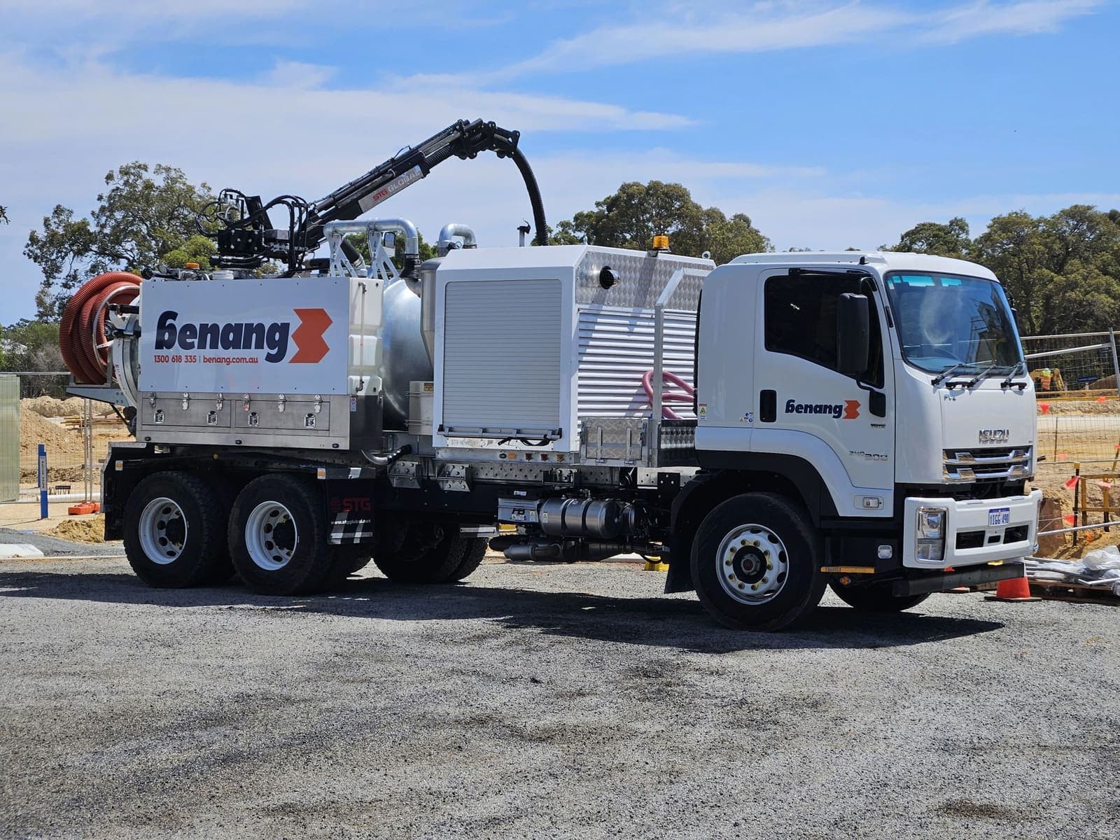 Benang vacuum excavation truck on site for the Rottnest Island power upgrades